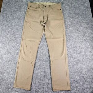 Copper & Oak Tech Utility Pants Men's 34x30 (Tag 34x32)‎ Tan Stretch Travel Golf